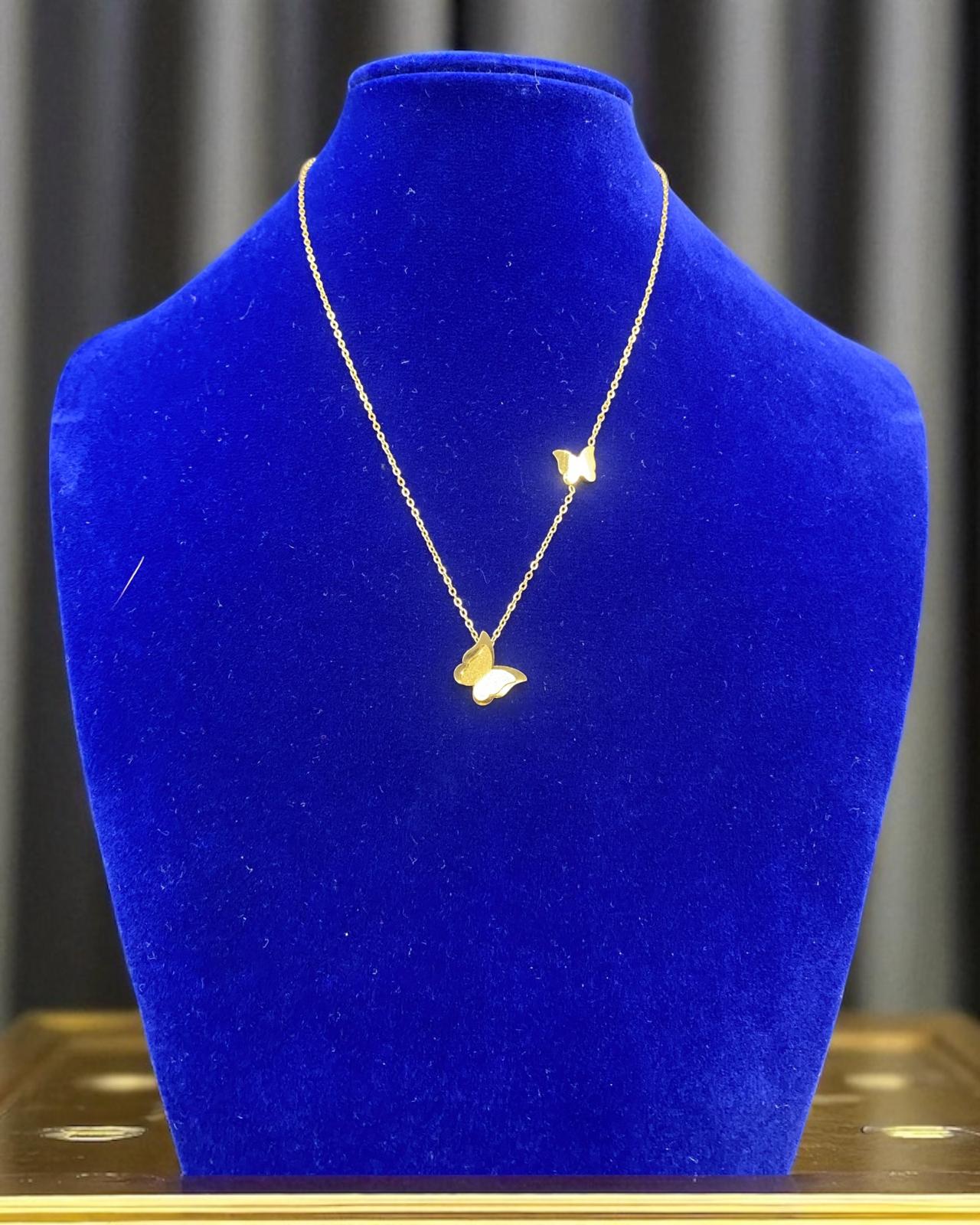 Feine 18K vergoldete Schmetterlings-Halskette – zarter Anhänger in Schmetterlingsform