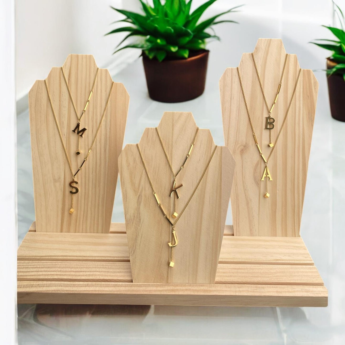 Personalisierte vergoldete Initial-Halsketten – Buchstaben Ketten A-Z, Namenskette Gold, Initialschmuck