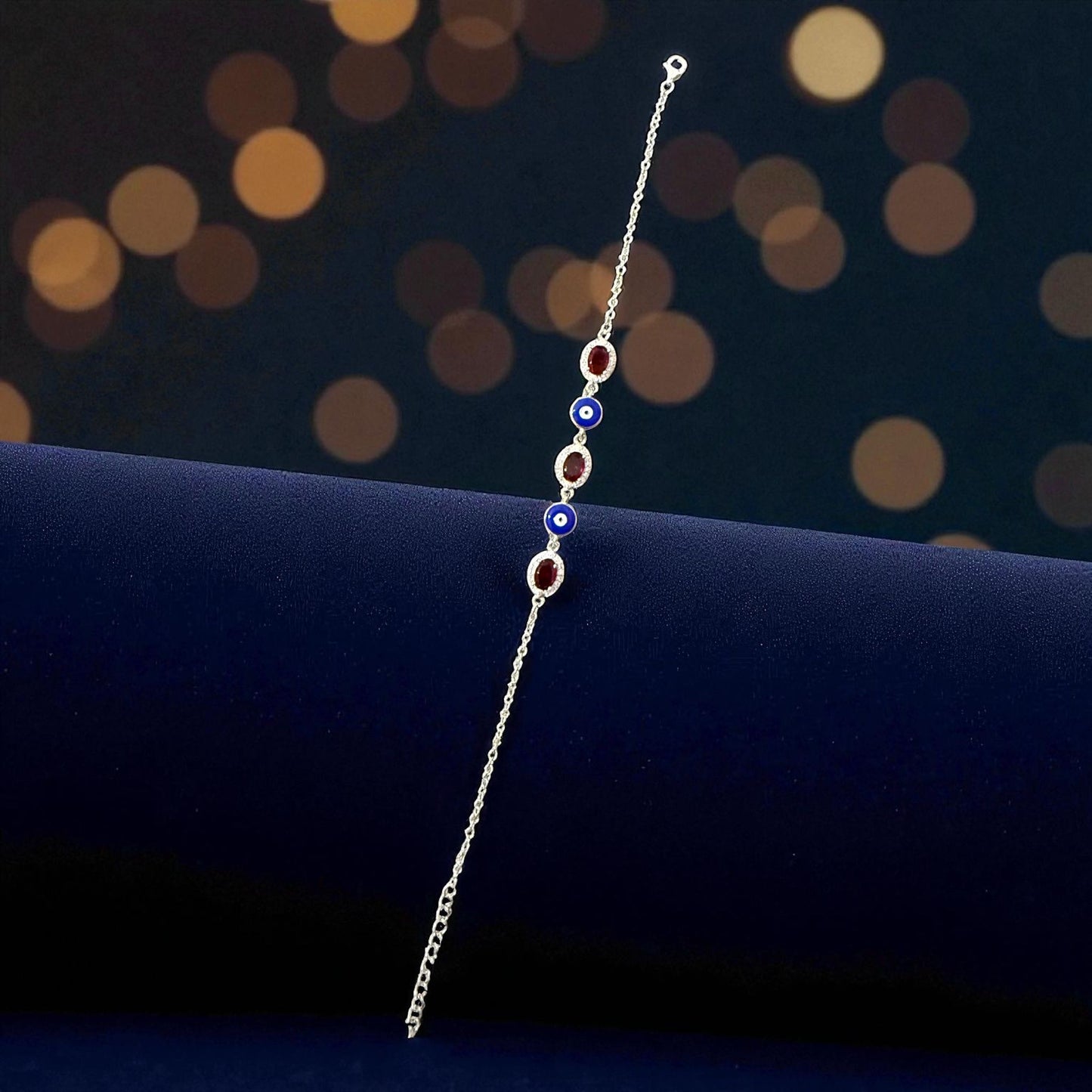 925 Sterling Silver Evil Eye Bracelet – Handcrafted Turkish Design – 5.2g – Protection & Style