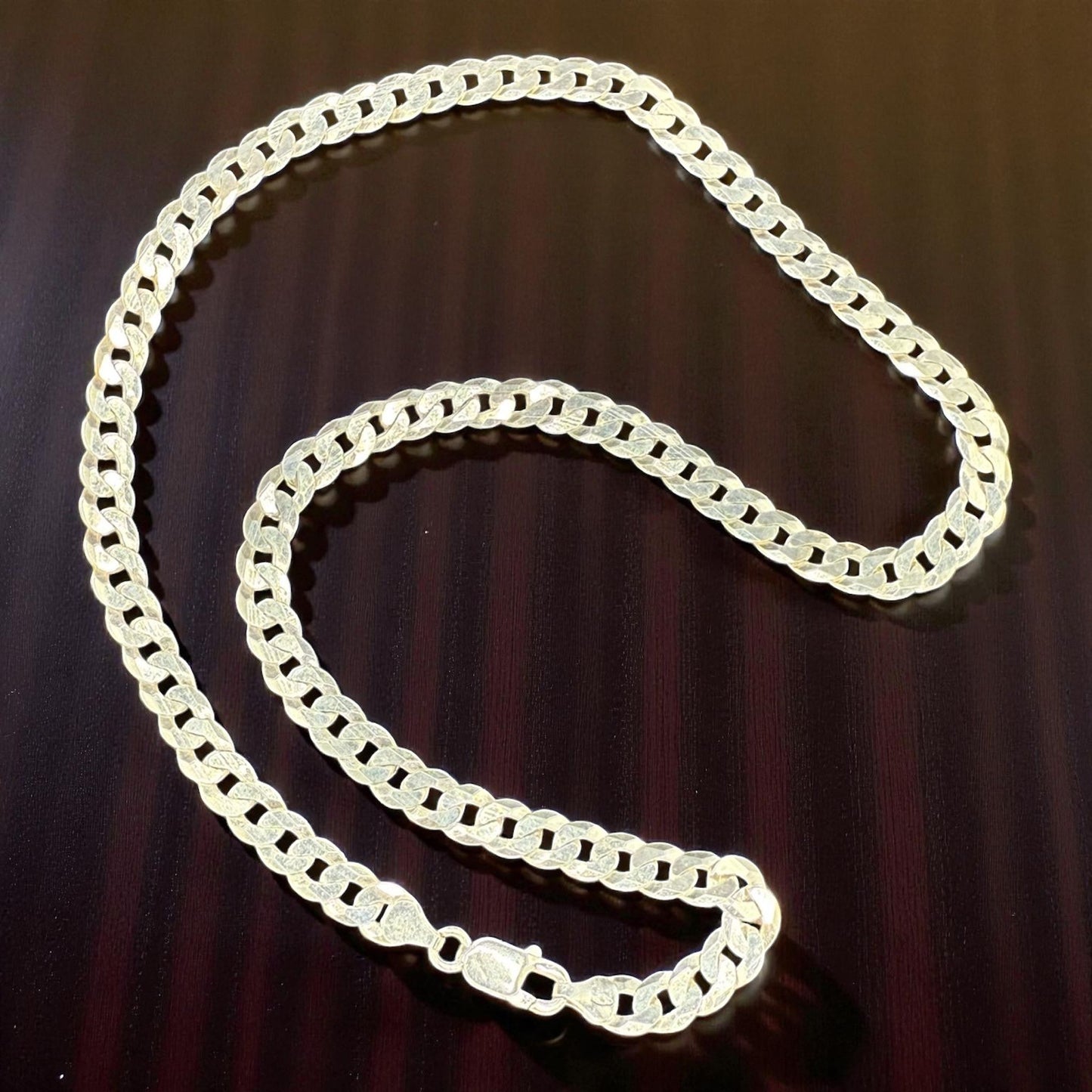 925 Sterling Silber Panzerkette – 54cm – 7,5mm Breite – Zeitlos & Hochwertig