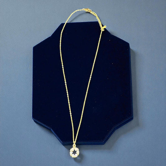 Elegante 18K Vergoldete Halskette mit Rundem Zirkonia-Anhänger