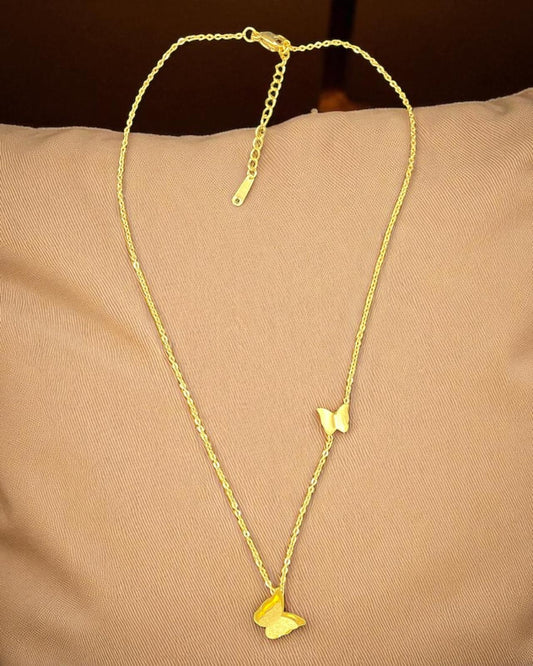Feine 18K vergoldete Schmetterlings-Halskette – zarter Anhänger in Schmetterlingsform