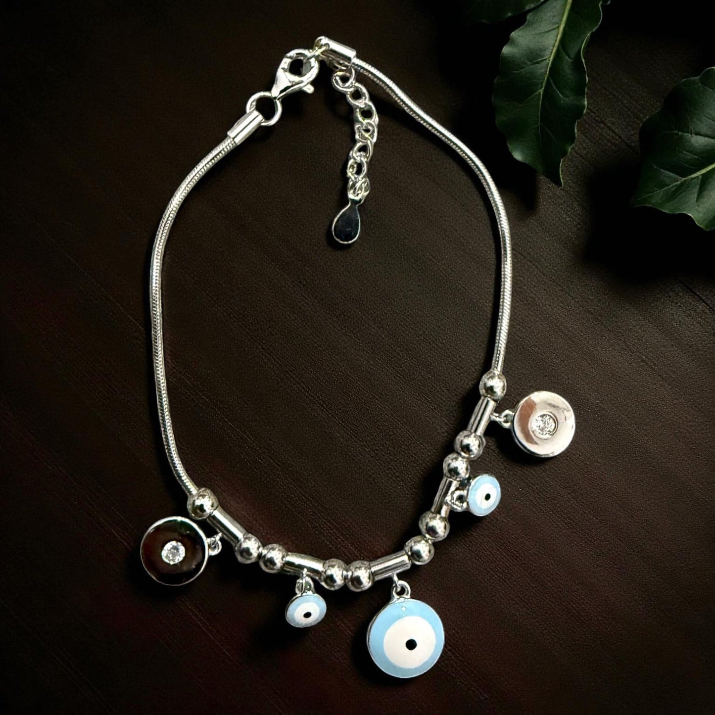 25 Sterling Silber Armband mit Nazar Schutz Anhängern – Elegant & Alltagstauglich