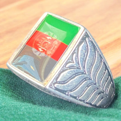 Handgefertigter 925er Silberring mit Afghanistan-Flagge – Zeitlose Eleganz und nationale Verbundenheit
